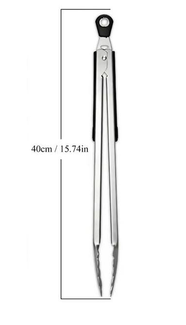 Edelstahl-Grillzange 40cm mit Silikongriffeinlagen